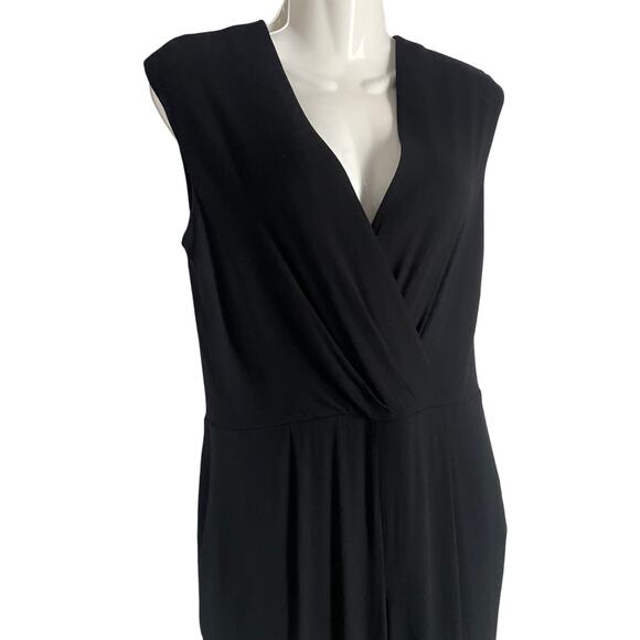 Polo Ralph Lauren Black Classy Jumpsuit Cap Sleeve V-Neck Womens Size 2 - Picture 3 of 7